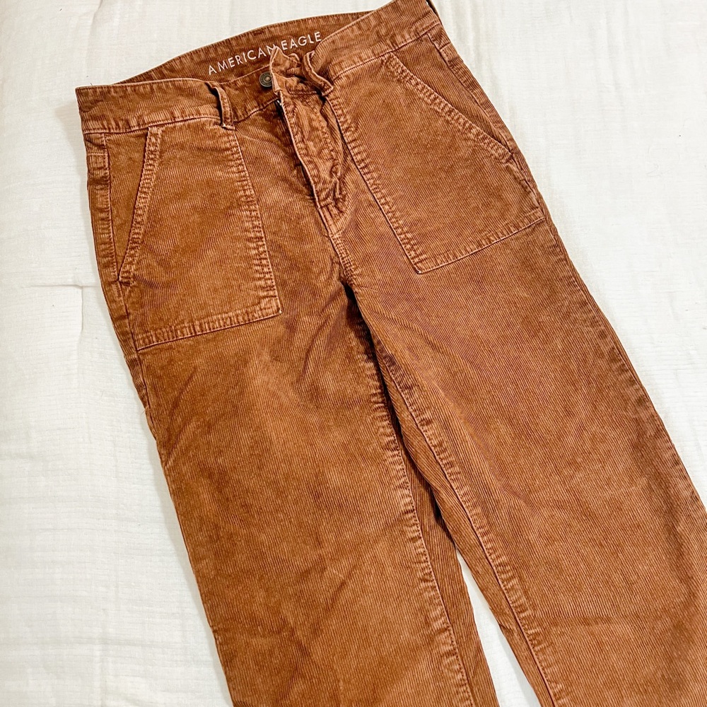 Corduroy American eagle pants with wide leg bottom